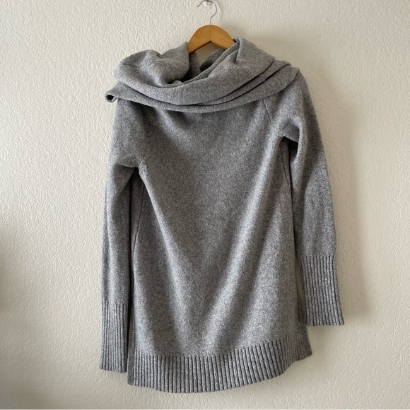 White + Warren 3 way Cowl Turtleneck Gray - Picture 2 of 10